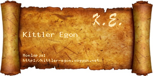 Kittler Egon névjegykártya